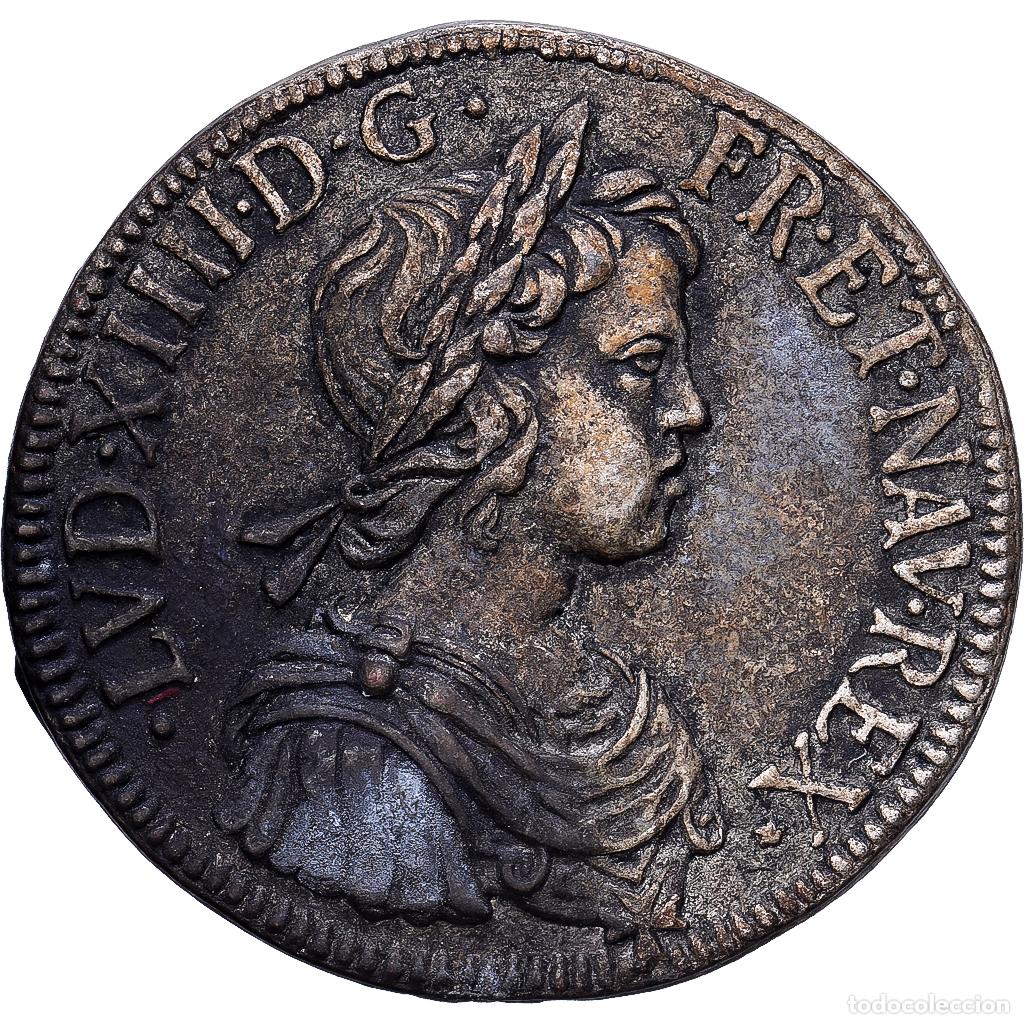 Medallas hist&oacute;ricas: [#1214906] Francia, zeton, Collection BP, Ecu Louis XIV, M&eacute;tal, MBC+