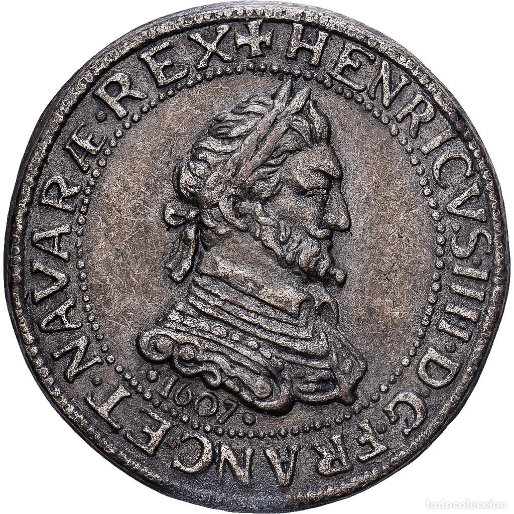 Medallas hist&oacute;ricas: [#1214909] Francia, zeton, Collection BP, Demi Franc Henri IV, Cobre, EBC