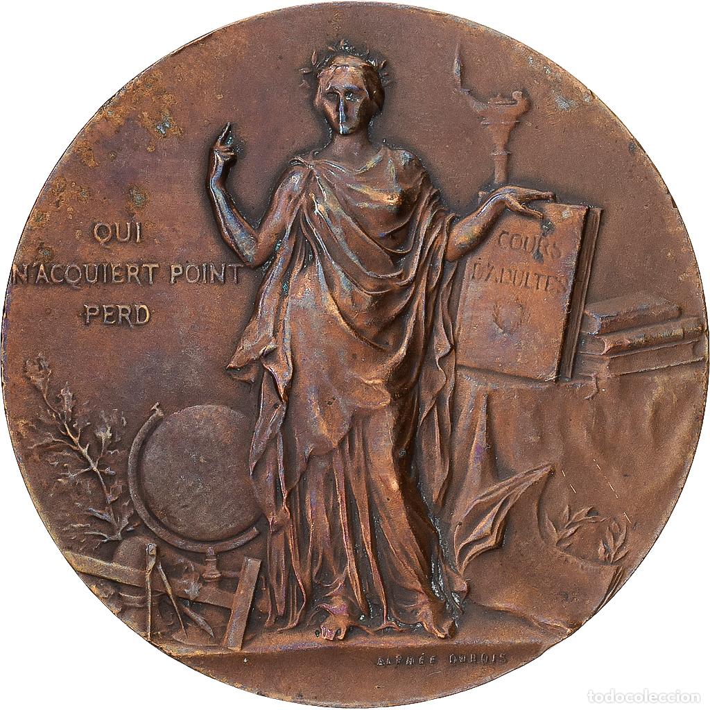 Medallas hist&oacute;ricas: [#1214945] Francia, medalla, Instruction Public, Cours d'Adulte, Brest, 1913, Bronce