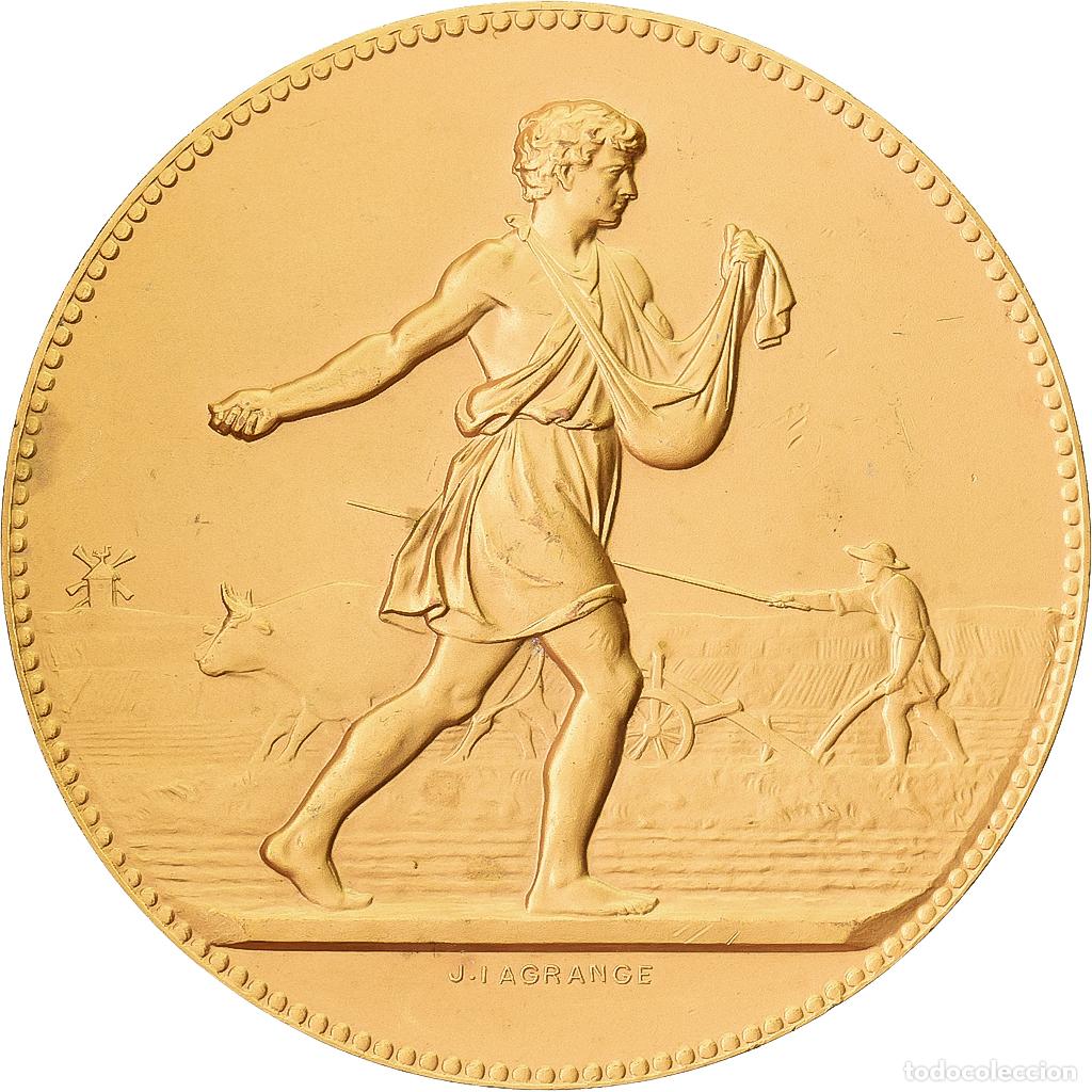 Medallas hist&oacute;ricas: [#1214950] Francia, medalla, Offert par M. Gu&eacute;rin, D&eacute;put&eacute;, Bronce dorado, Lagrange, SC