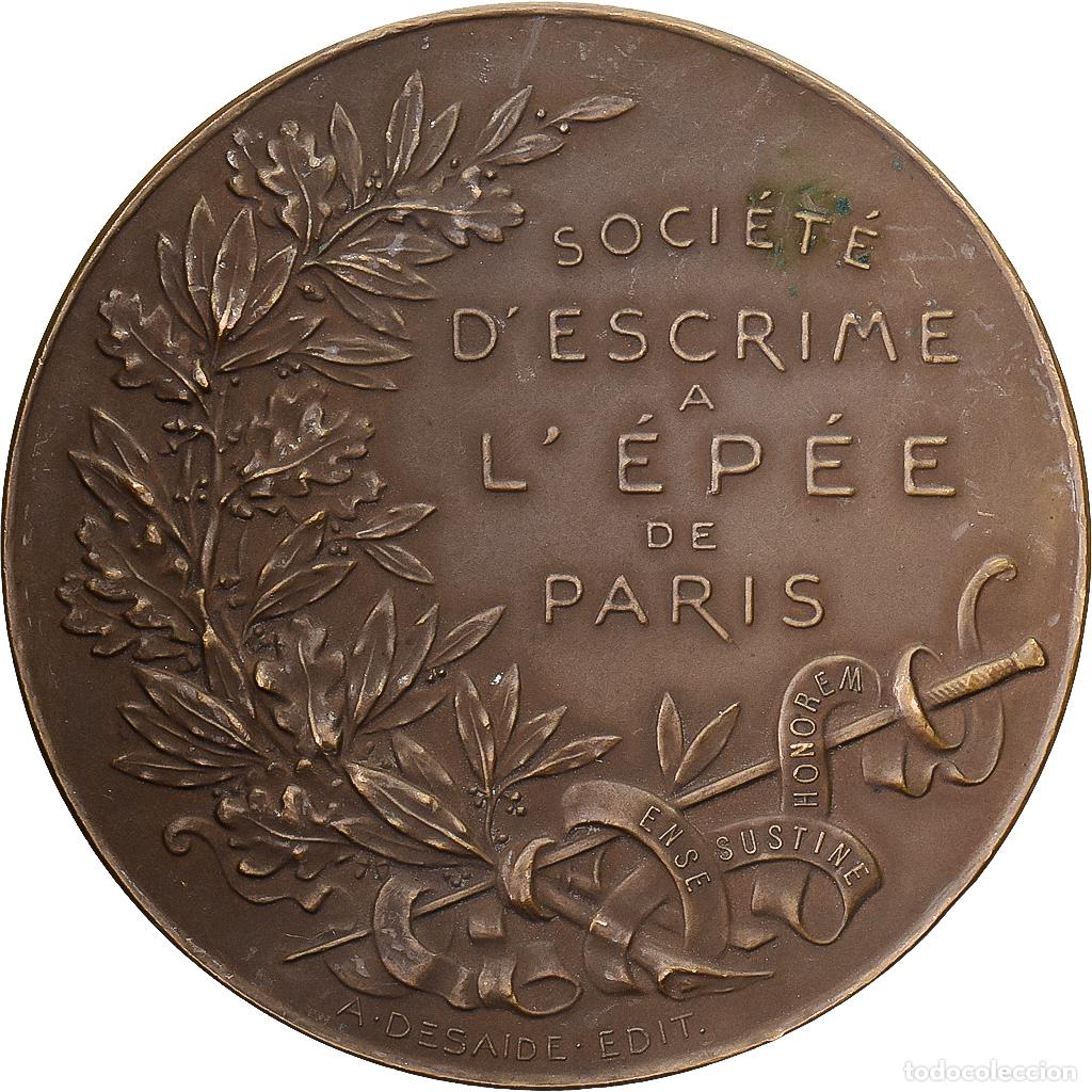 Medallas hist&oacute;ricas: [#1215075] Francia, medalla, Soci&eacute;t&eacute; d'Escrime &agrave; l'Ep&eacute;e de Paris, 1901, Bronce
