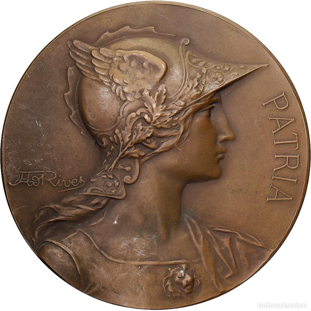 Medallas hist&oacute;ricas: [#1215080] Francia, medalla, Marianne Casqu&eacute;e, Patria, Bronce, Rivet, MBC+