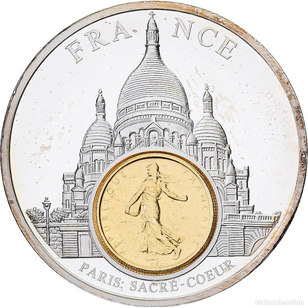Medallas hist&oacute;ricas: [#1215081] Francia, medalla, European Currencies, Paris Sacr&eacute;-Coeur, 2003, Copper Plated