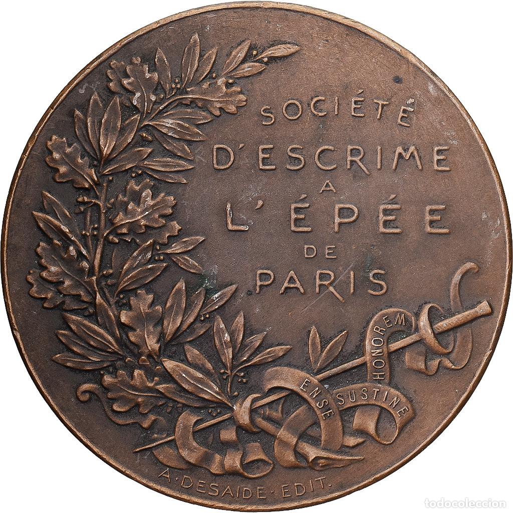 Medallas hist&oacute;ricas: [#1215077] Francia, medalla, Soci&eacute;t&eacute; d'Escrime &agrave; l'Ep&eacute;e de Paris, 1902, Bronce
