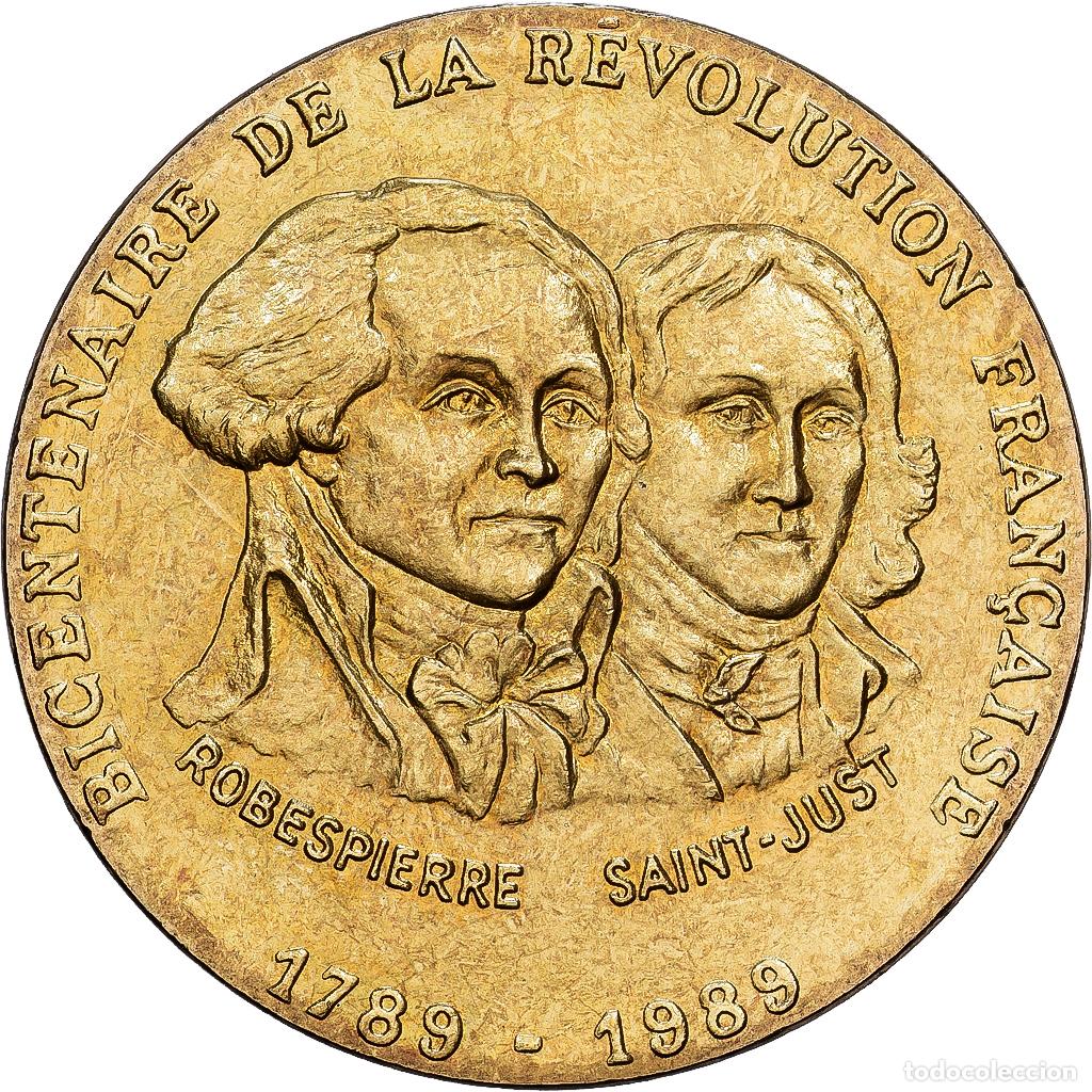 Medallas hist&oacute;ricas: [#1215134] Francia, medalla, Robespierre & Saint-Just, Bicentenaire de la R&eacute;volution