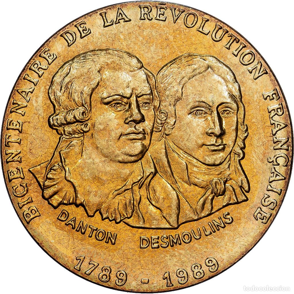 Medallas hist&oacute;ricas: [#1215136] Francia, medalla, R&eacute;volution Fran&ccedil;aise, Danton-Desmoulin, Aluminio y