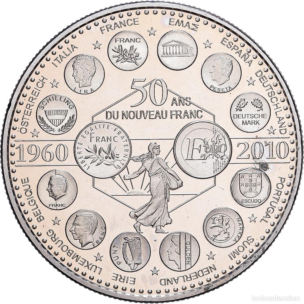 Medallas hist&oacute;ricas: [#1215132] Francia, medalla, L'Europe des XXVII, 50 ans du nouveau Franc, 2010, Cobre -