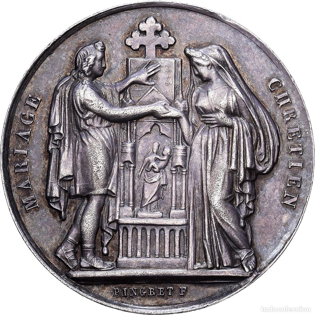 Medallas hist&oacute;ricas: [#1215163] Francia, Medal, Mariage Chr&eacute;tien, Pingret, MBC+, Plata
