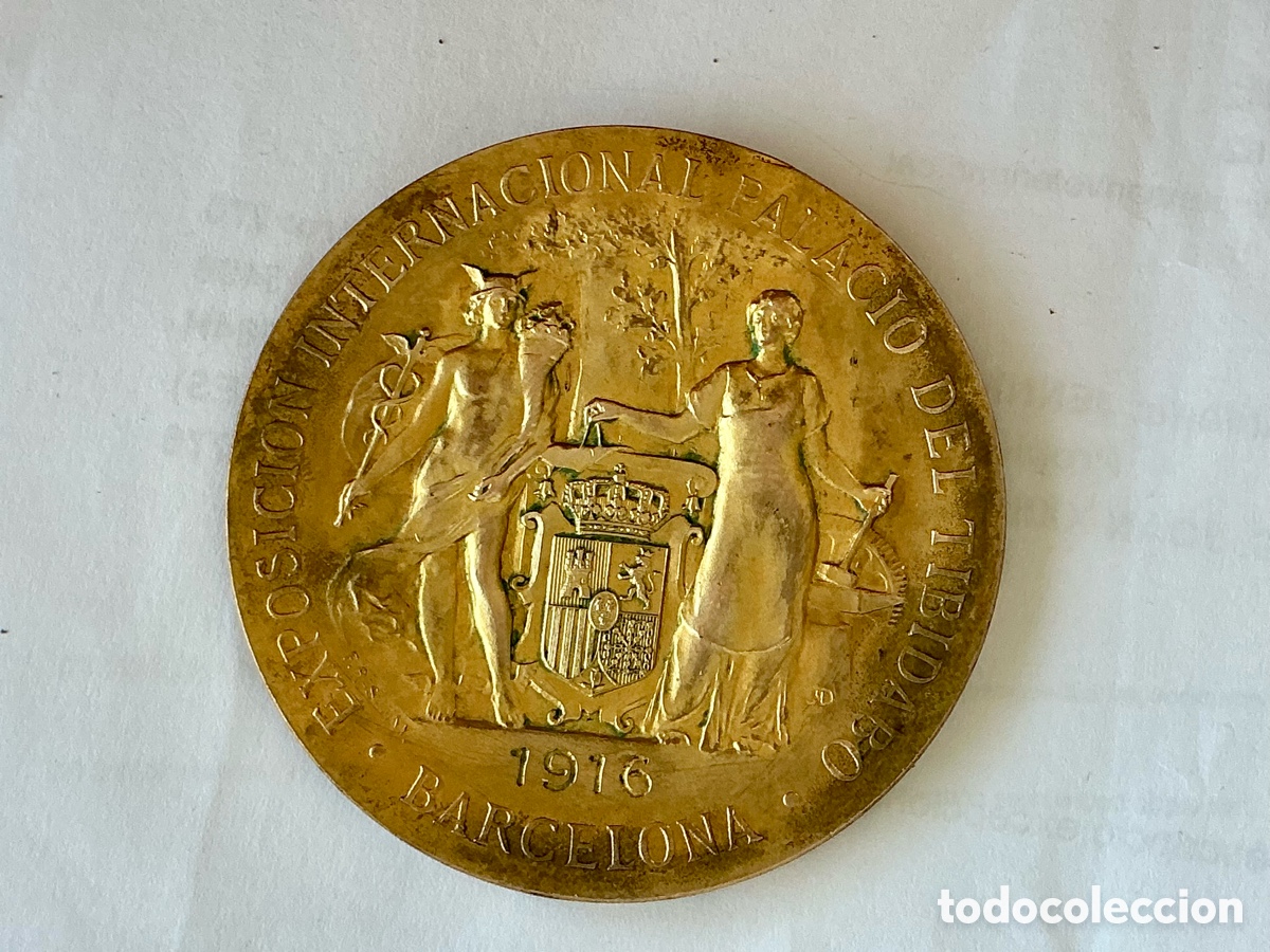 Medallas hist&oacute;ricas: Medalla conmemorativa Exposici&oacute;n Internacional Palacio del Tibidabo en Barcelona en 1916 6cm