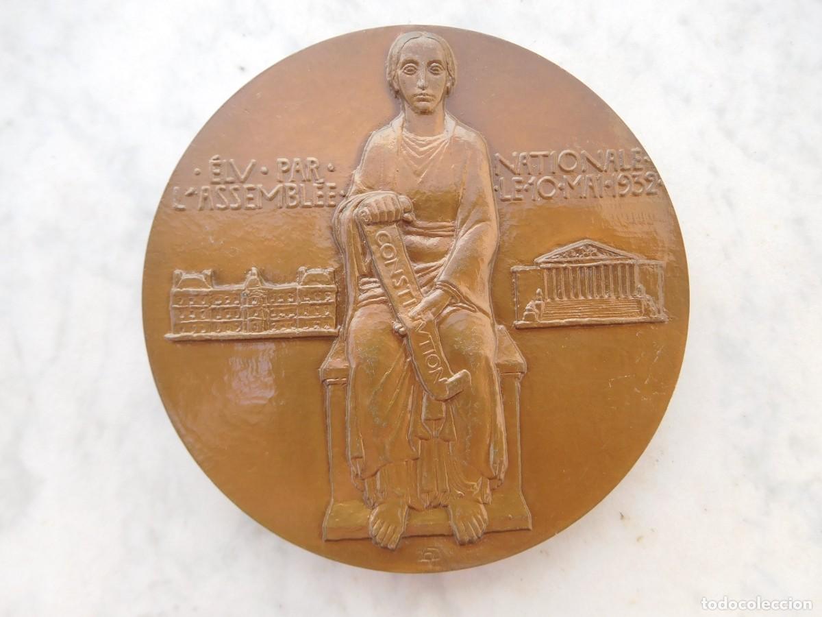 Medallas hist&oacute;ricas: Medalla de bronce Albert Lebrun presidente de la rep&uacute;blica francesa 1932 - 1940