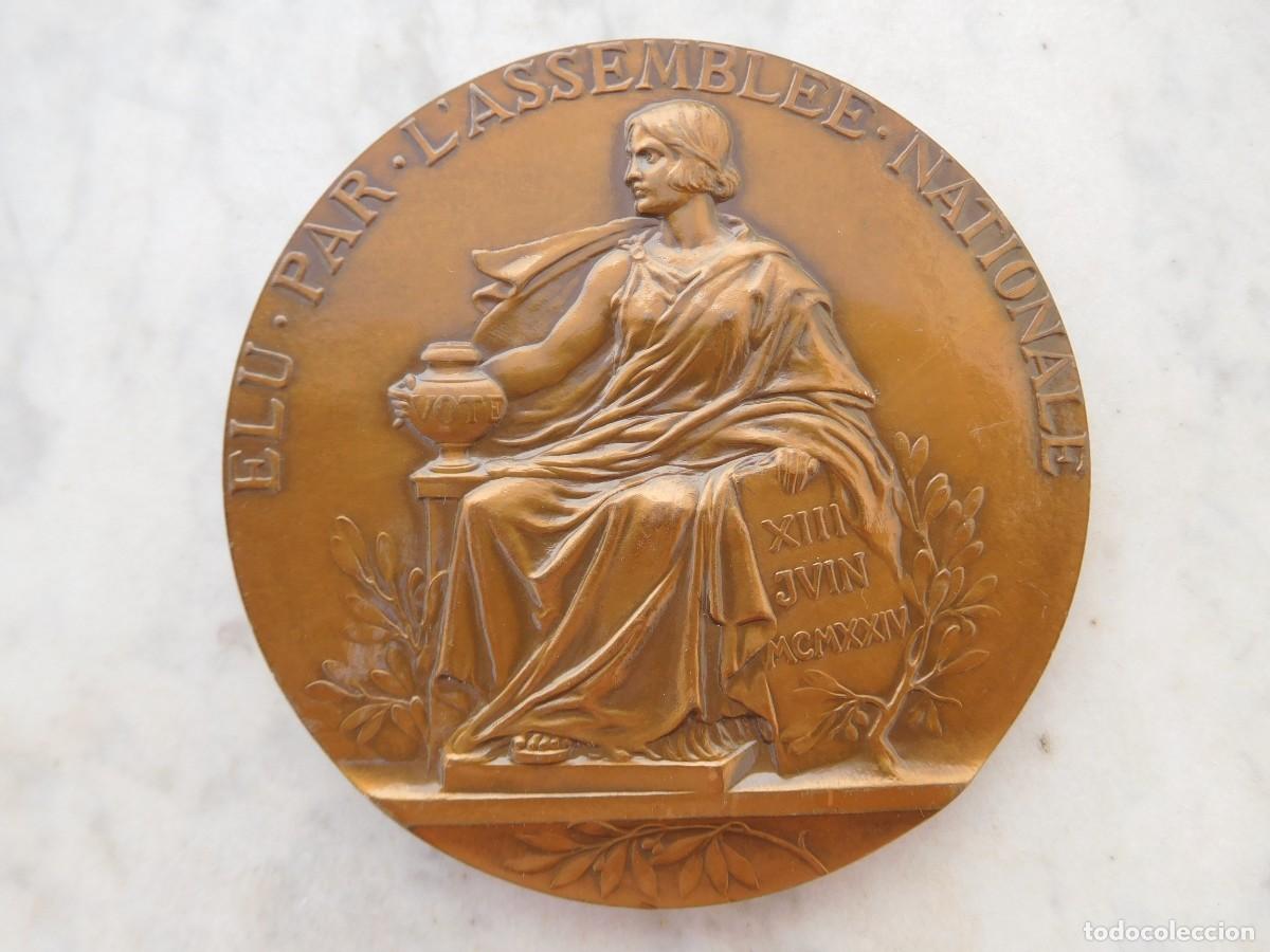 Medallas hist&oacute;ricas: Medalla de bronce Gaston Doumergue presidente de la rep&uacute;blica francesa 1924 - 1931