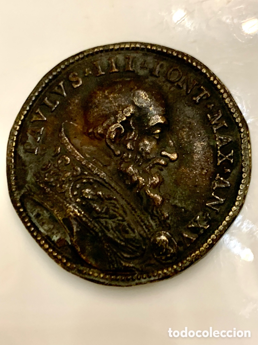 Medallas hist&oacute;ricas: Medalla de Restituci&oacute;n de Paulo III 1534-1549 escudo Farnesio