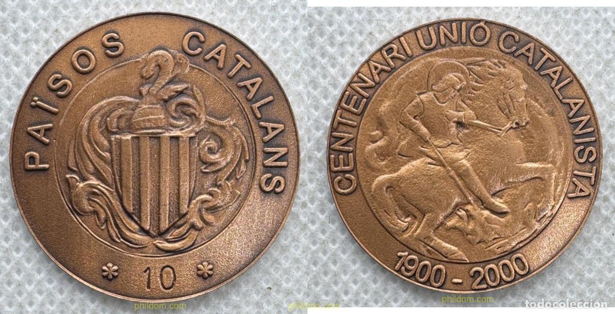 Medallas hist&oacute;ricas: MEDALLA CENTENARIO UNI&Oacute; CICLISTA DE CATALUNYA 1900-2000 10 PA&Iuml;SOS CATALANS BRONCE