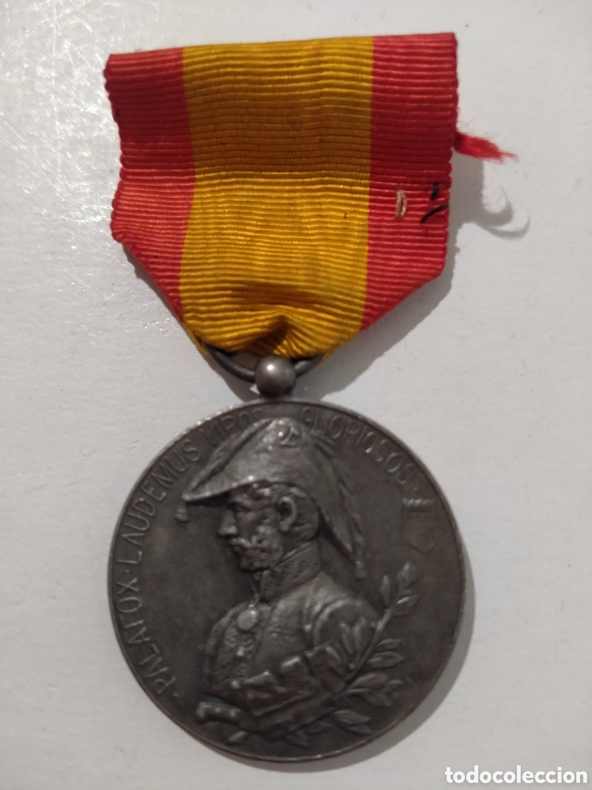 Medallas hist&oacute;ricas: Medalla Plata Centenario de los Sitios de Zaragoza (1808-1908) - Gral. Palafox - Alfonso XIII