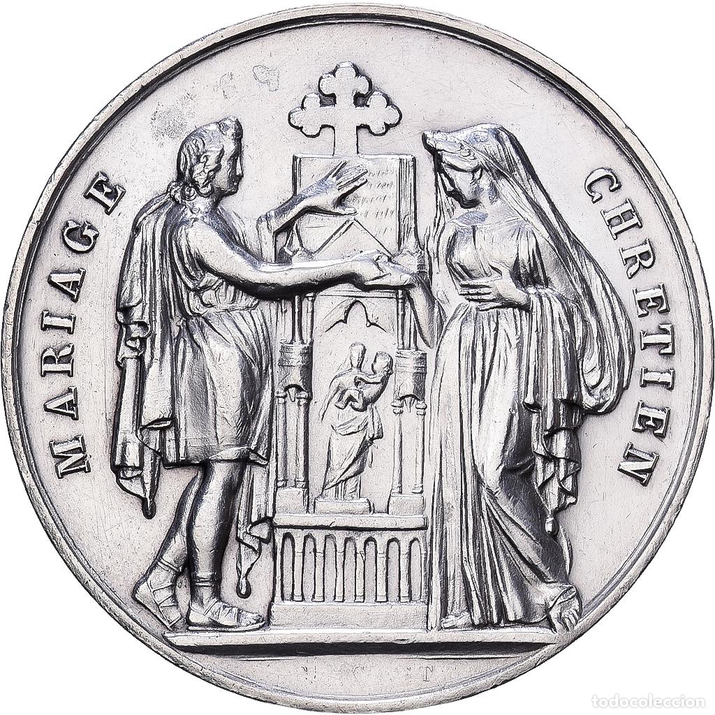 Medallas hist&oacute;ricas: [#1224276] Francia, medalla, 1884, Plata, Mariage chr&eacute;tien, MBC+