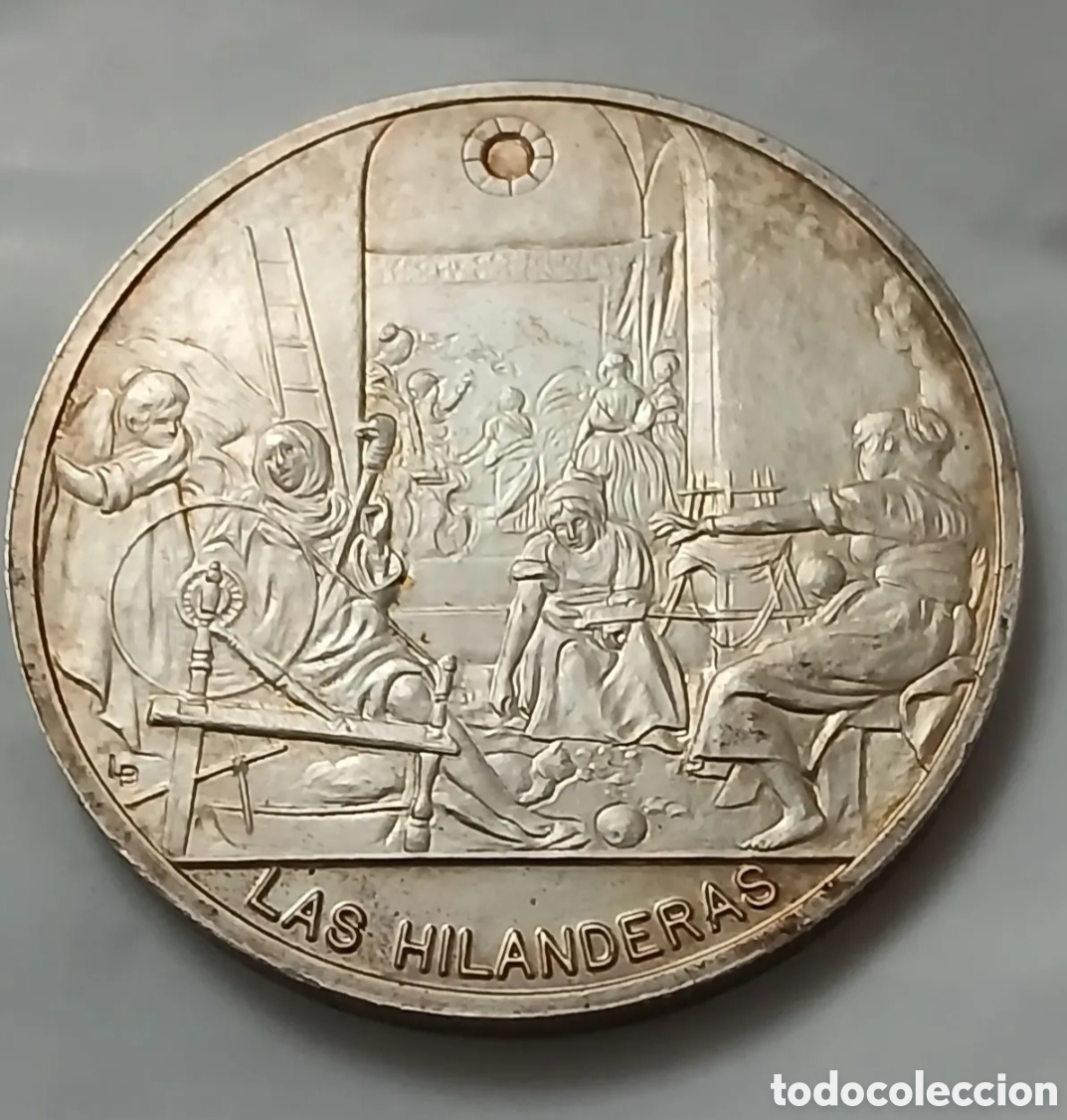 Medallas hist&oacute;ricas: ONZA DE PLATA LAS HILANDERAS DE VEL&Aacute;ZQUEZ (BONITA P&Aacute;TINA)