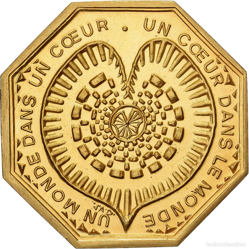 Medallas hist&oacute;ricas: [#398413] Francia, zeton, Amour et Mariage, Voeux, Bronce dorado, SC