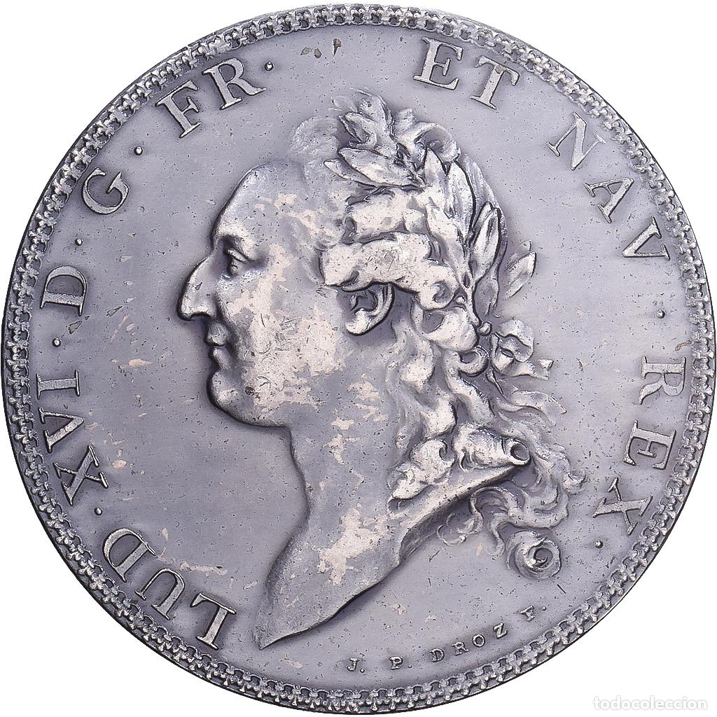 Medallas hist&oacute;ricas: [#139927] Francia, medalla, Louis XVI, Reproduction de l'Ecu de Calonne 1786, 1989, Bronce