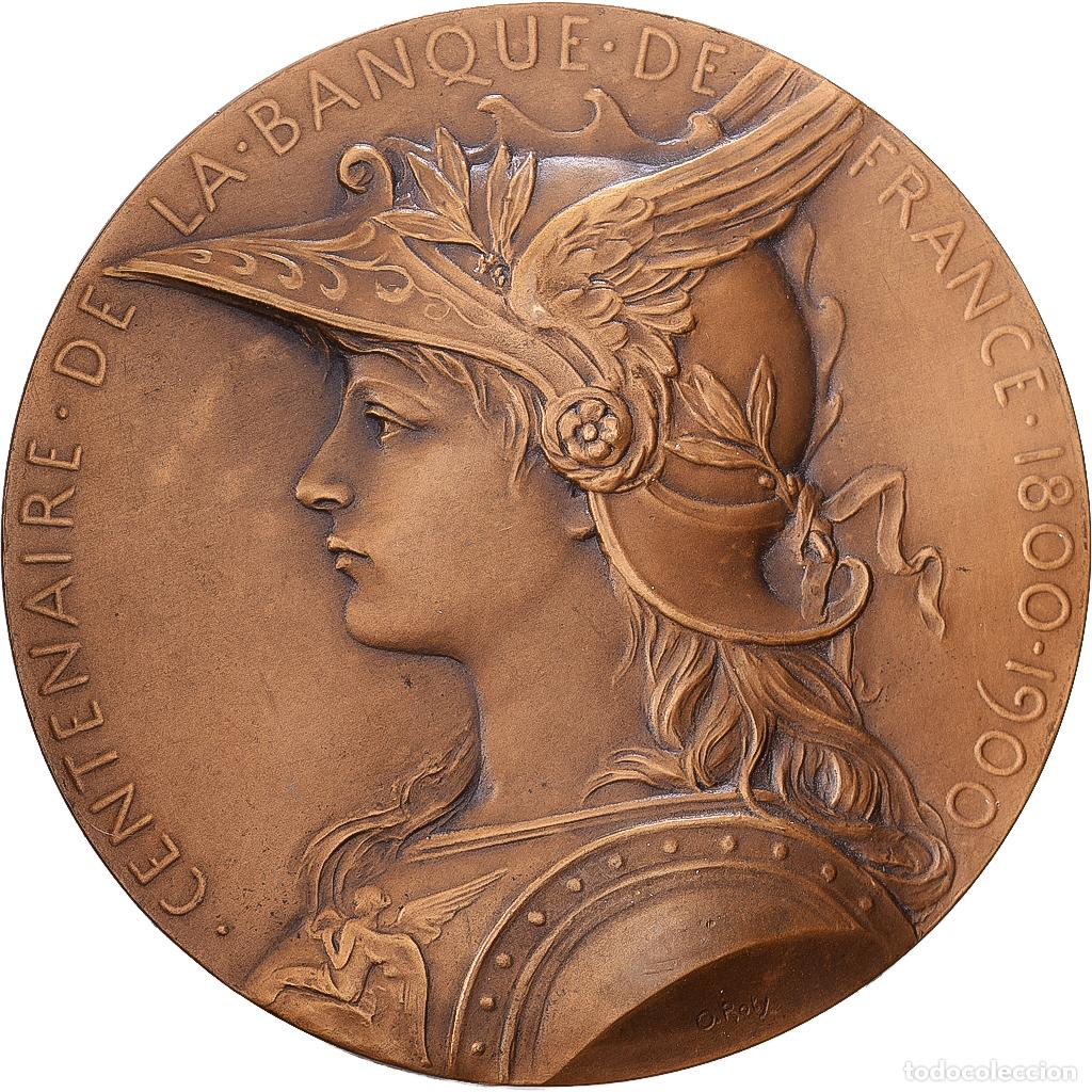 Medallas hist&oacute;ricas: [#139937] Francia, medalla, Centenaire de la Banque de France, 1900, Bronce, O.Roty, EBC