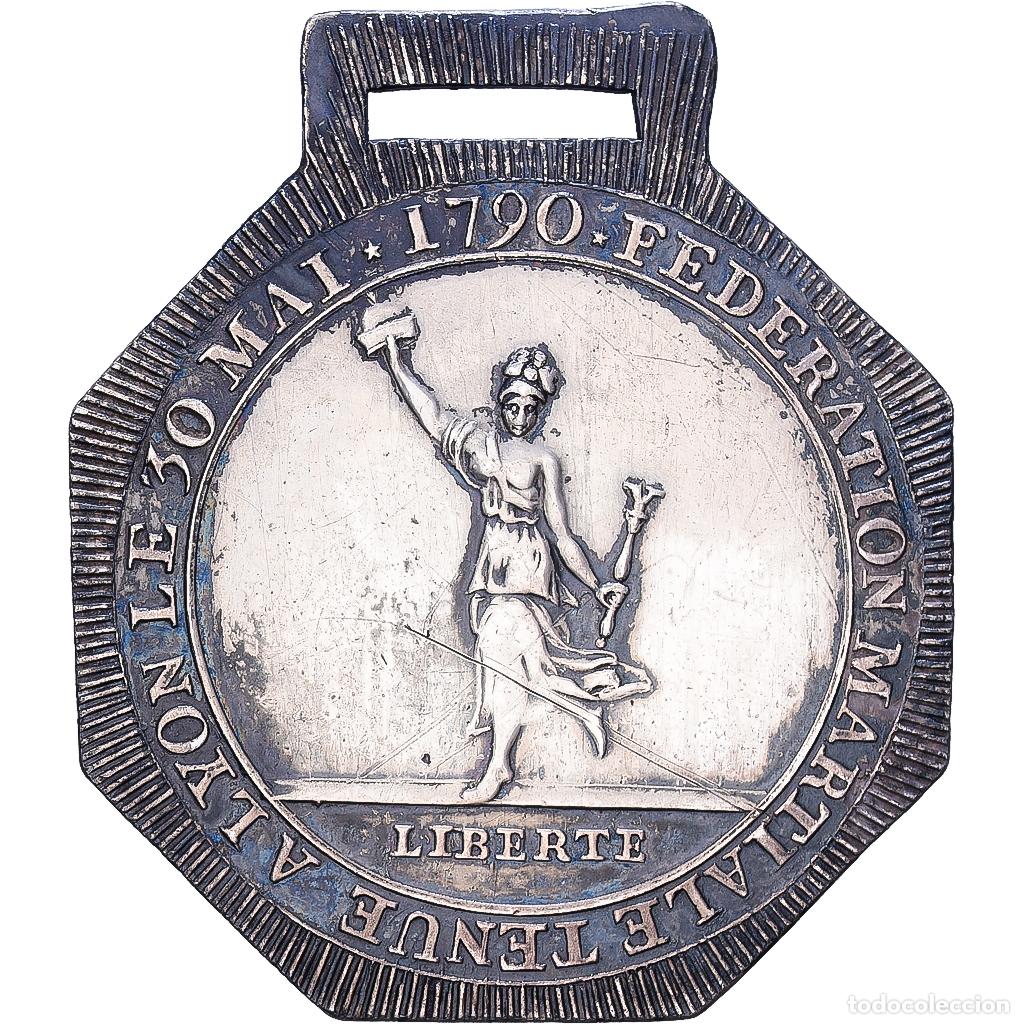 Medallas hist&oacute;ricas: [#139869] Francia, medalla, F&eacute;d&eacute;ration Martiale de Lyon, 1790, Bronce plateado, MBC