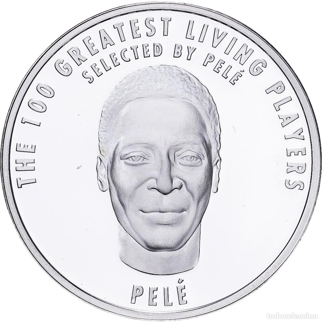 Medallas hist&oacute;ricas: [#1530247] Francia, medalla, Football,100 Ans de la FIFA, Pel&eacute;, 2004, Plata, BE, FDC