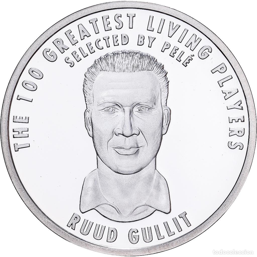 Medallas hist&oacute;ricas: [#1530245] Francia, medalla, Football,100 Ans de la FIFA, Ruud Gullit, 2004, Plata, BE, FDC