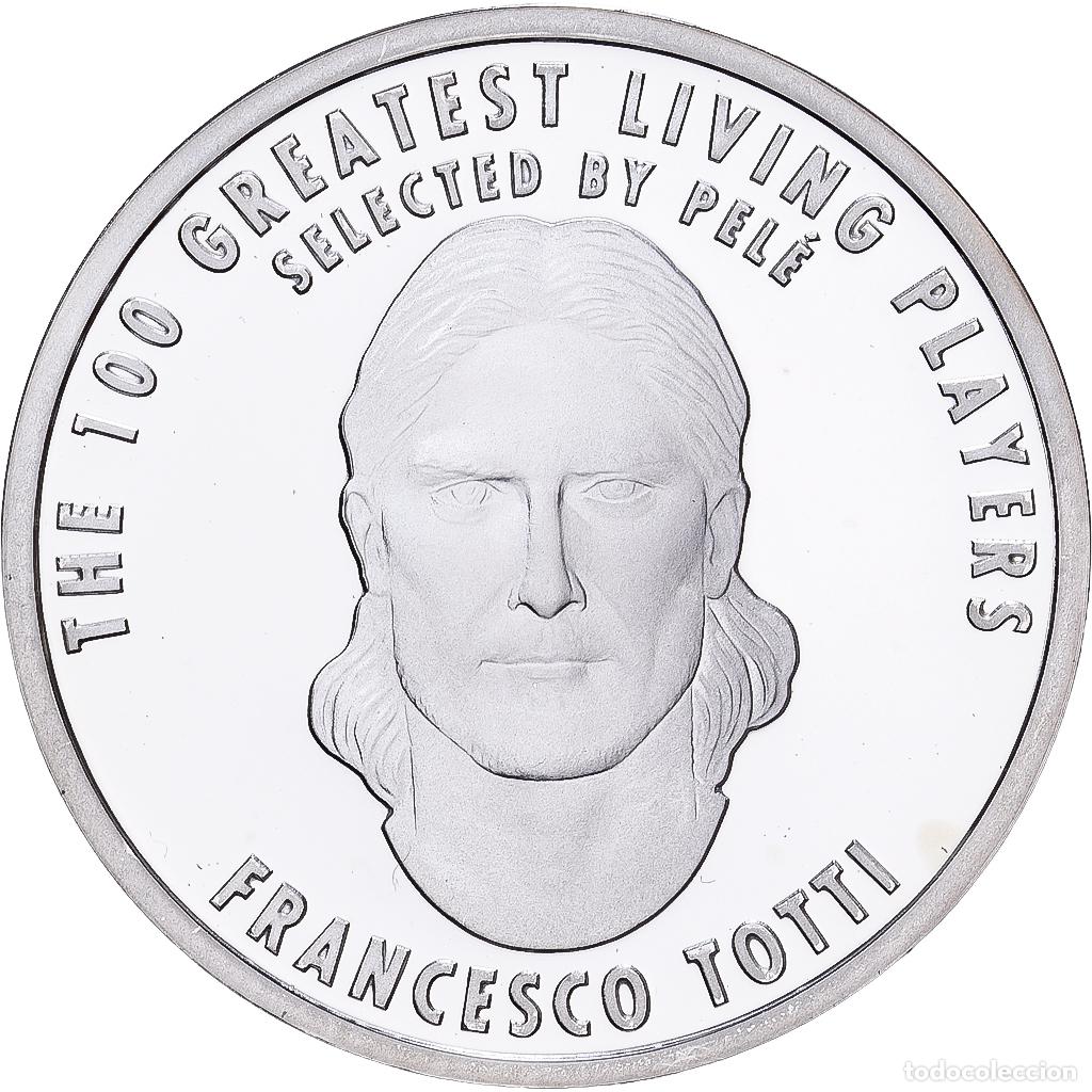 Medallas hist&oacute;ricas: [#1530250] Francia, medalla, Football,100 Ans de la FIFA, Francesco Totti, 2004, Plata, BE