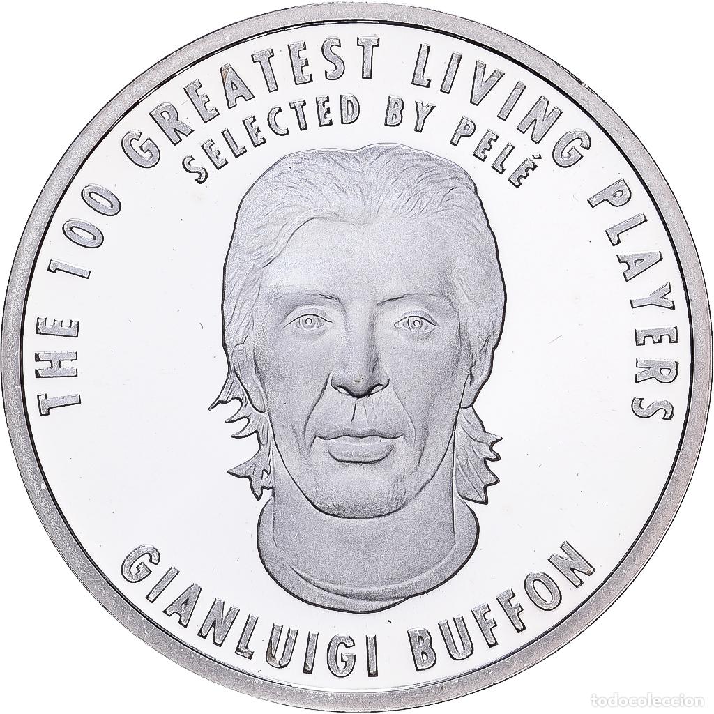 Medallas hist&oacute;ricas: [#1530254] Francia, medalla, Football,100 Ans de la FIFA, Gianluigi Buffon, 2004, Plata