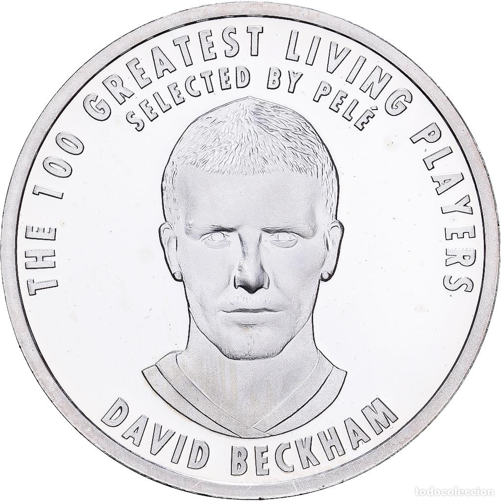 Medallas hist&oacute;ricas: [#1530256] Francia, medalla, Football,100 Ans de la FIFA, David Beckham, 2004, Plata, BE