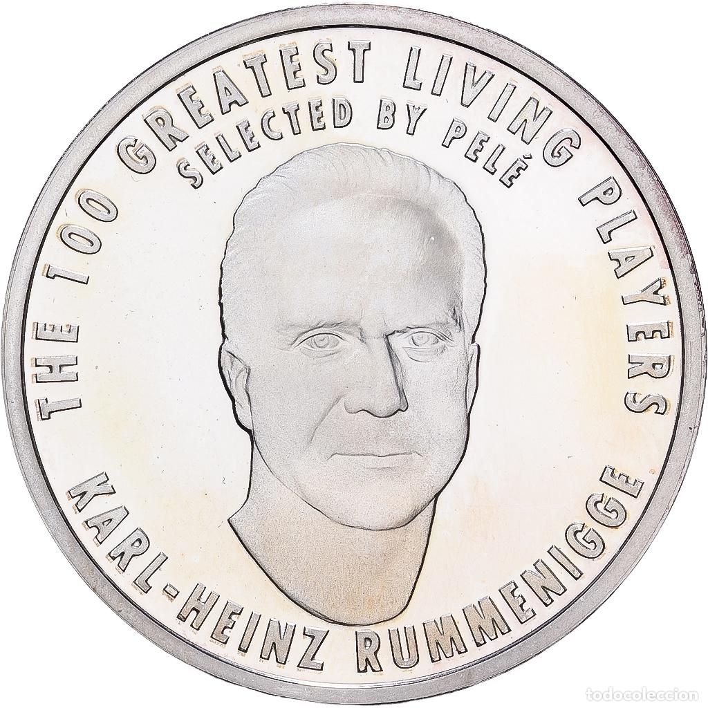 Medallas hist&oacute;ricas: [#1530255] Francia, medalla, Football,100 Ans de la FIFA, Karl-Heinz Rummenigge, 2004