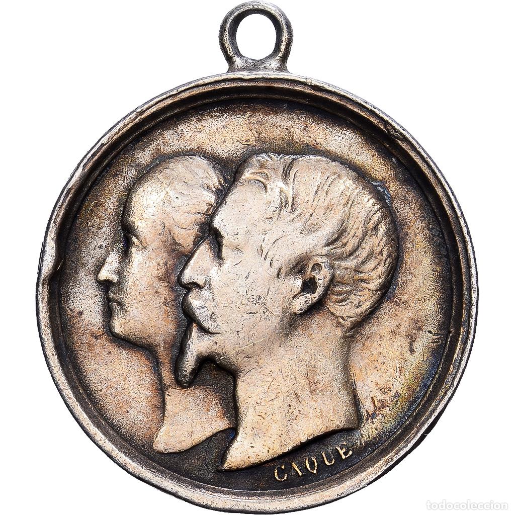 Medallas hist&oacute;ricas: [#139766] Francia, Quinaire, Napoleon III and Eugenie, Naissance de Napol&eacute;on IV, 1856