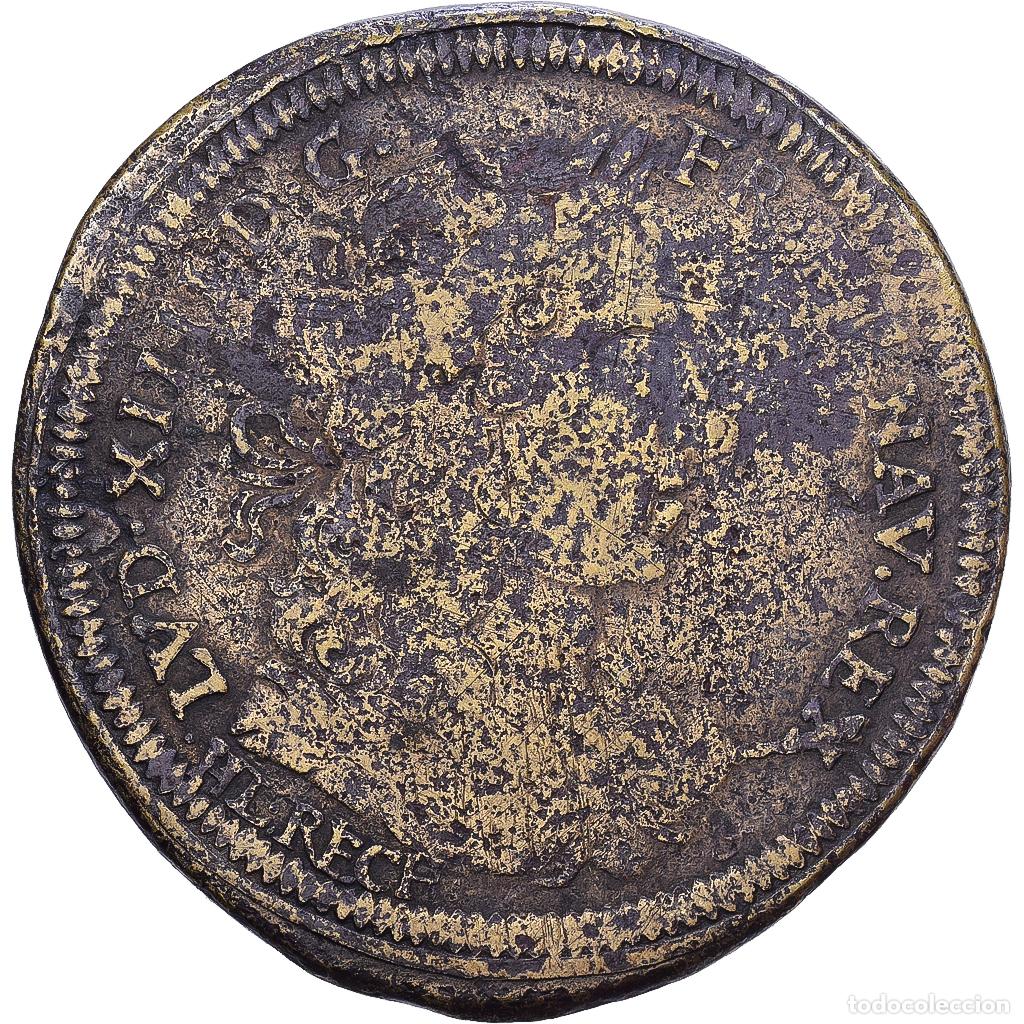 Medallas hist&oacute;ricas: [#139894] Francia, zeton, Louis XIV & Marie-Th&eacute;r&egrave;se d'Espagne, Lat&oacute;n, BC
