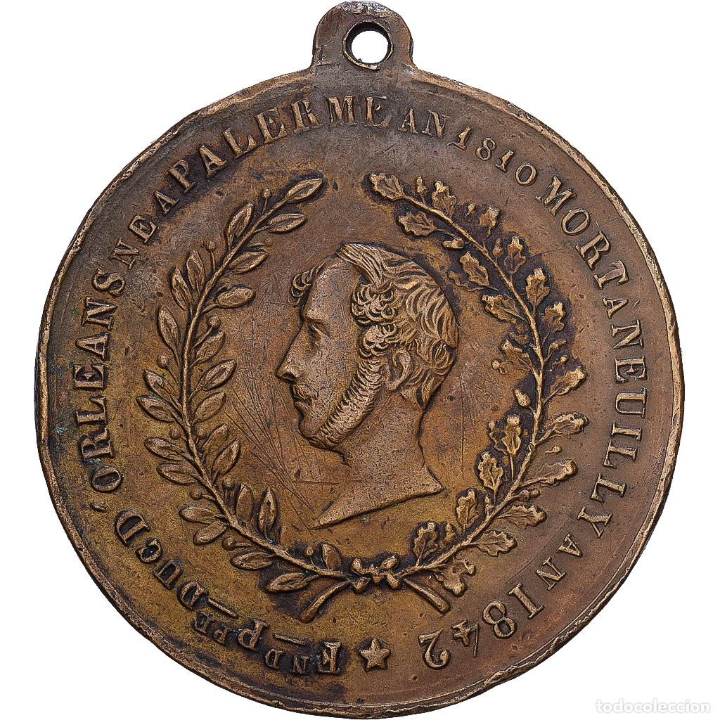 Medallas hist&oacute;ricas: [#139879] Francia, medalla, Mort de Ferdinand Philippe, Duc d'Orl&eacute;ans, 1842, Cobre, EBC