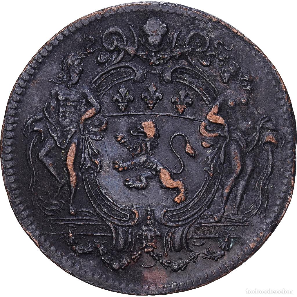 Medallas hist&oacute;ricas: [#139882] Francia, zeton, Consulat de Lyon, J-B Flachat, 1753, Cobre, MBC+