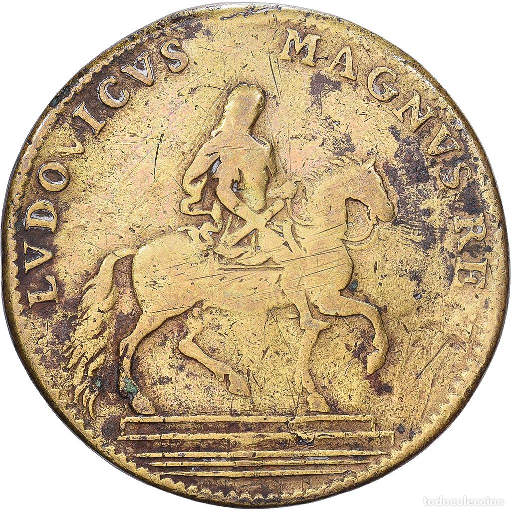 Medallas hist&oacute;ricas: [#139891] Francia, zeton, Louis XIV, La ville de Paris, Lat&oacute;n, BC+