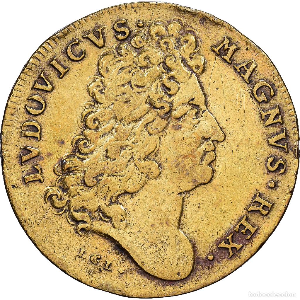 Medallas hist&oacute;ricas: [#139920] Francia, Nuremberg token, Louis XIV, Ordinaire des Guerres, Lat&oacute;n, MBC