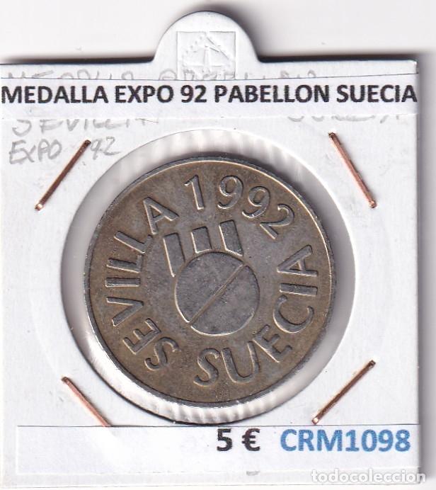 Medallas hist&oacute;ricas: CRM1098 MEDALLA EXPO 92 PABELLON DE SUECIA