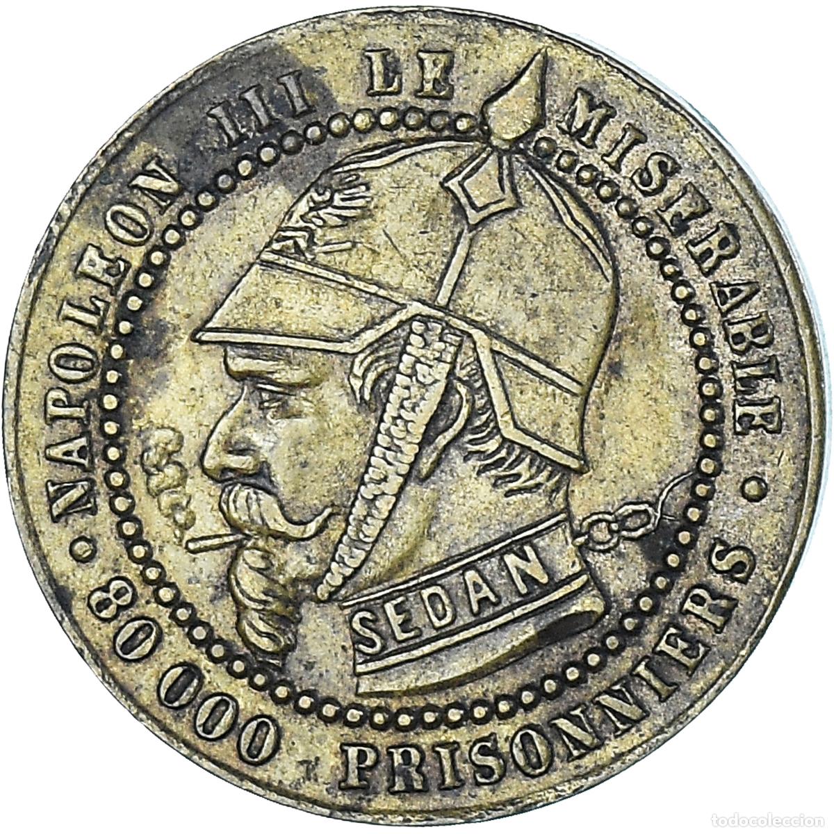 Medallas hist&oacute;ricas: [#1023298] Francia, zeton, Napol&eacute;on III, Satirique, Bataille de Sedan, Undated (1870)