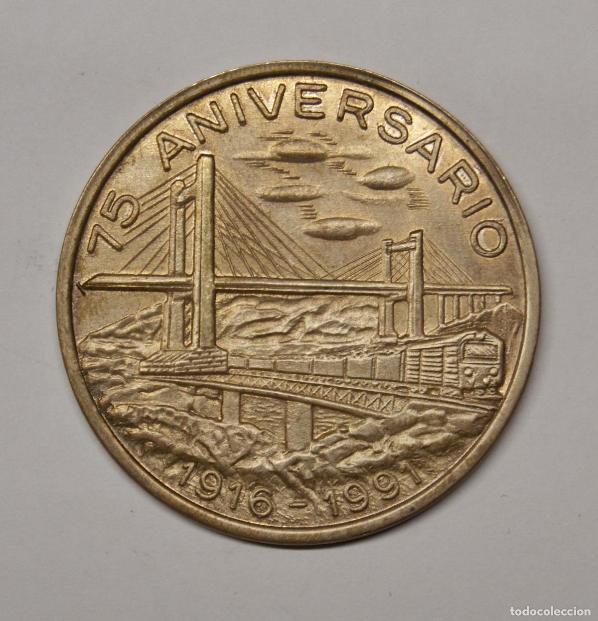 Medallas hist&oacute;ricas: MEDALLA EN PLATA 75 ANIVERSARIO 1916-1991 CUBIERTAS - LOTE 0362