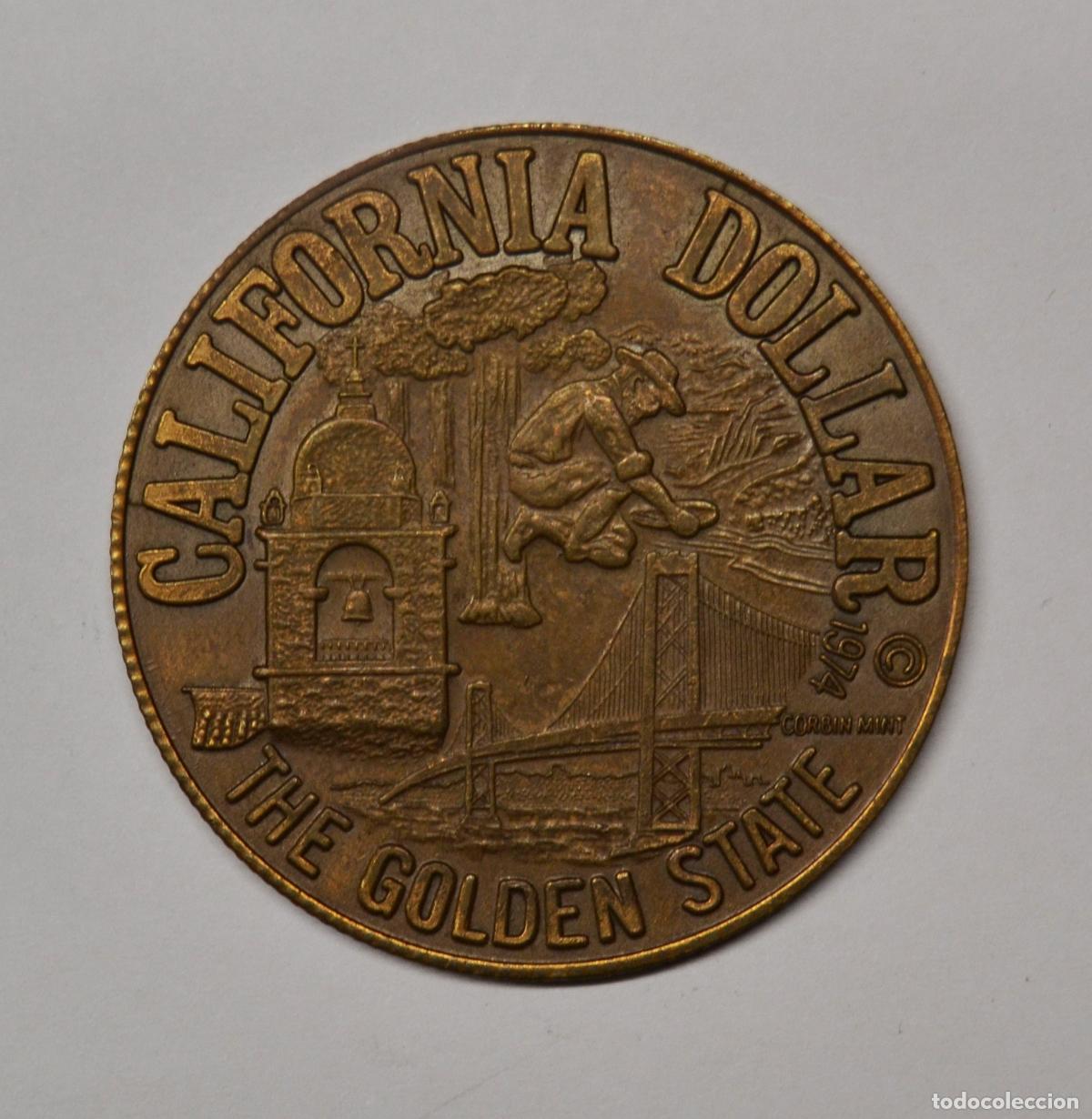 Medallas hist&oacute;ricas: CALIFORNIA DOLLAR - THE GOLDEN STATE 1974 - JUAN RODRIGUEZ CABRILLO - LOTE 0363
