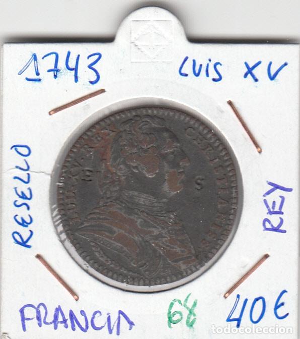 Medallas hist&oacute;ricas: CRM0068 MEDALLA FRANCIA 1743 LUIS XV RESELLO