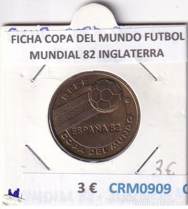 Medallas hist&oacute;ricas: CRM0909 FICHA COPA DELMUNDO FUTBOL MUNDIAL 82 INGLATERRA