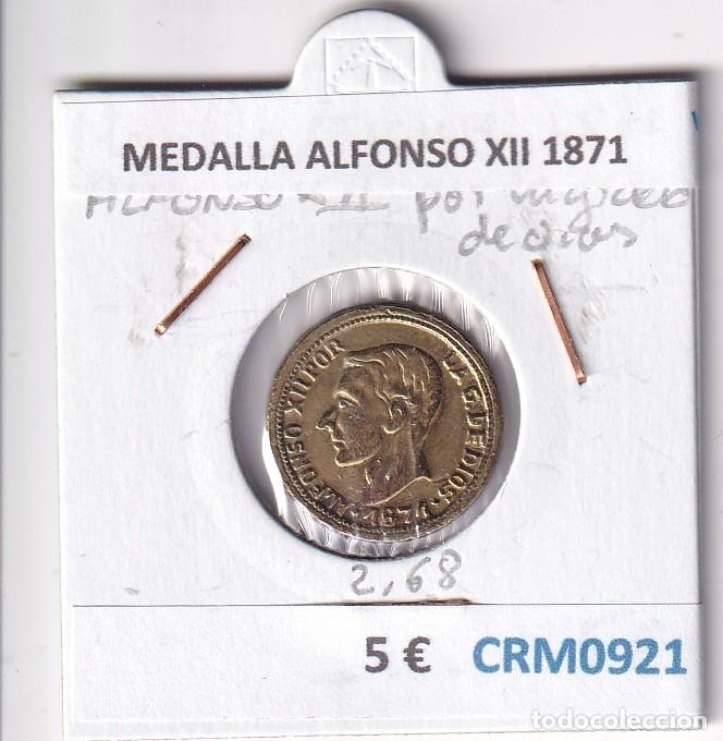Medallas hist&oacute;ricas: CRM0921 MEDALLA ALFONSO XII 1871