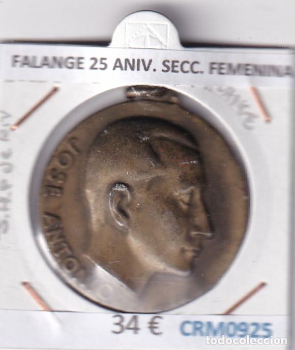 Medallas hist&oacute;ricas: CRM0925 MEDALLA FALANGE 25 ANIV. SECC. FEMENINA