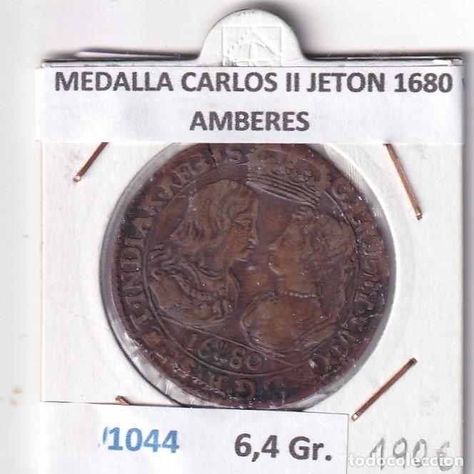 Medallas hist&oacute;ricas: CRM1044 MEDALLA CARLOS II JETON 1680 AMBERES