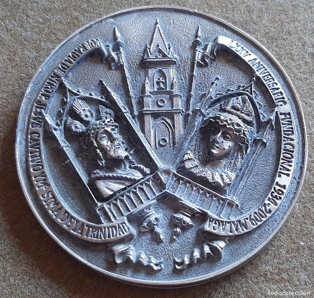 Medallas hist&oacute;ricas: MEDALLA CONMEMORATIVA 75 ANIVERSARIO 1934 2009 M&Aacute;LAGA COFRAD&Iacute;A JES&Uacute;S CAUTIVO TRINIDAD 140GR
