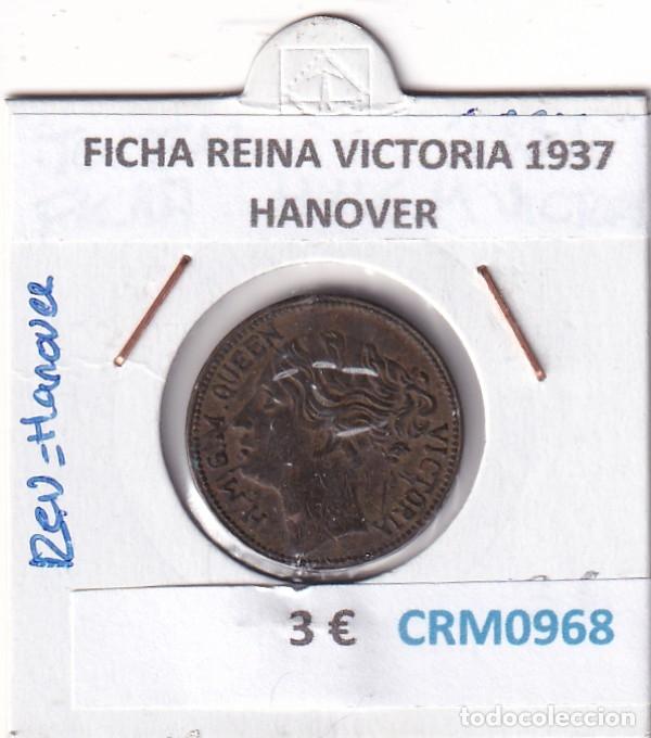 Medalhas hist&oacute;ricas: CRM0968 FICHA REINA VICTORIA 1937 HANOVER