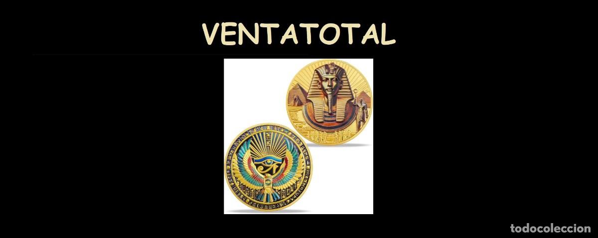 Medallas hist&oacute;ricas: MEDALLA TIPO MONEDA ORO HOMENAJE AL FARAON DEL ANTIGUO EGIPTO TUTANKAMON LEER DENTRO DESCRIPCION