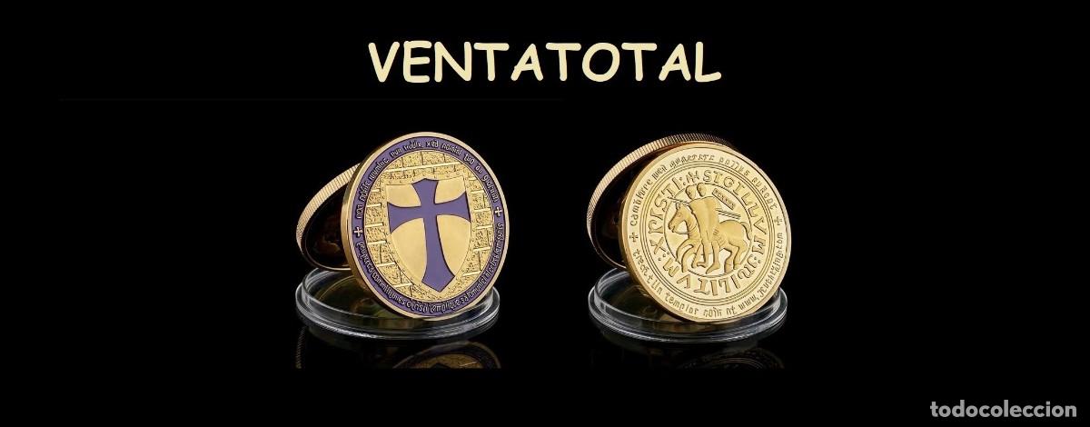 Medallas hist&oacute;ricas: MEDALLA TIPO MONEDA ORO HOMENAJE A LOS CABALLEROS TEMPLARIOS LEER DENTRO DESCRIPCION