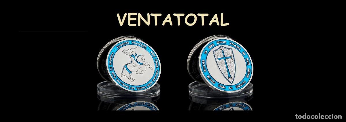Medallas hist&oacute;ricas: MEDALLA TIPO MONEDA PLATA HOMENAJE A LOS CABALLEROS TEMPLARIOS LEER DENTRO DESCRIPCION